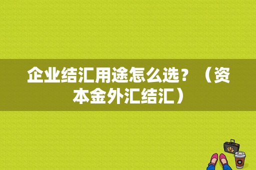 企业结汇用途怎么选？（资本金外汇结汇）