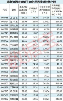 上市公司最少市值多少？（市值最小的股）