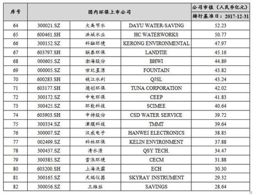 国际环保组织有哪些？（美国环保公司市值排名）